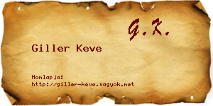Giller Keve névjegykártya